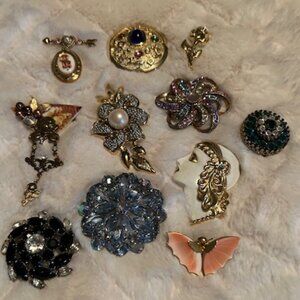 11 Vintage Brooches